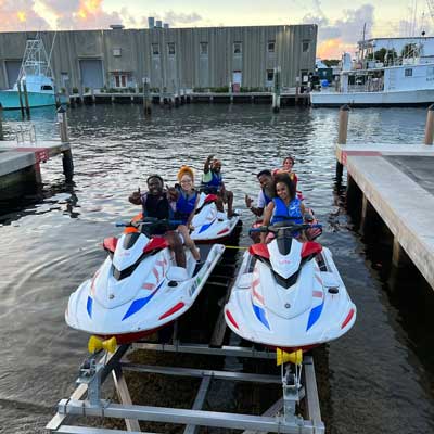 Jet ski on the dock