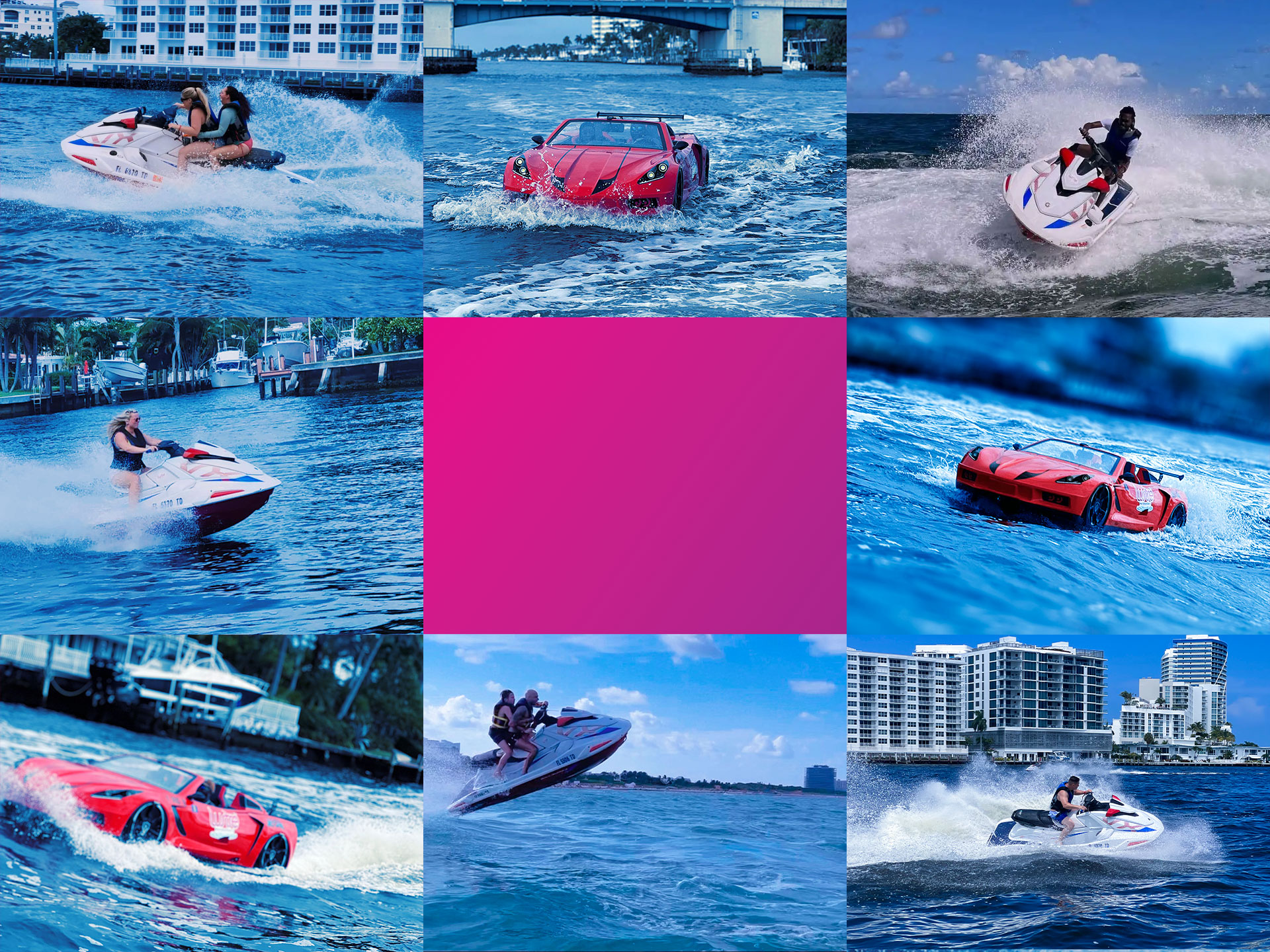 A man driving a jet ski in the sea